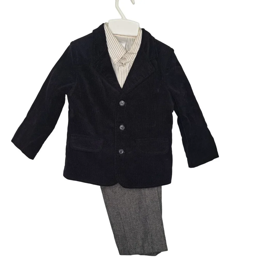 Three Piece Formal Set Collared Shirt Jacket Slacks Size 3T